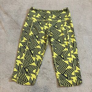 Oiselle Medium Athletic Capri Leggings Geometric Print Workout Fitness Yoga